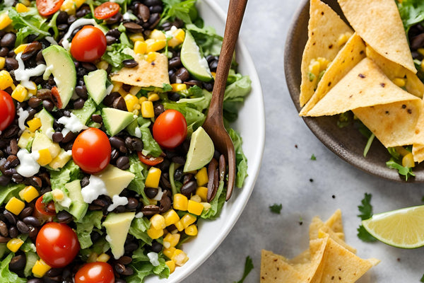 Fresh Avocado Lime Ranch Salad with Mixed Greens