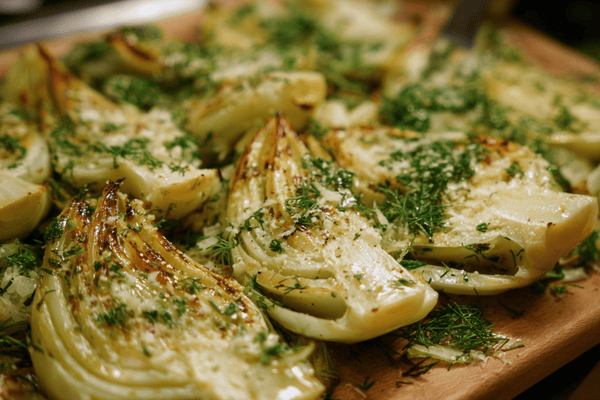 Roasted Fennel with Olive Oil, Parmesan, and Fresh Herbs