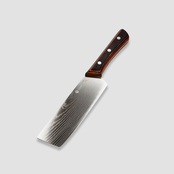 Yuhi 6-Piece Damascus-Pattern Kitchen Knife Set with Pakkawood Handles & Gift Box